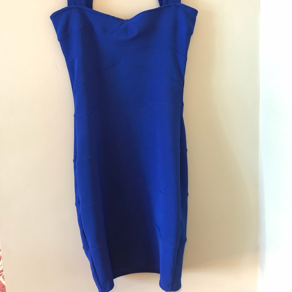 BooHoo blue body on dress